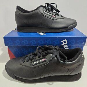 NEW Women's Reebok Size 7.5 Princess Classic Athletic Shoes Sneakers Black 7344